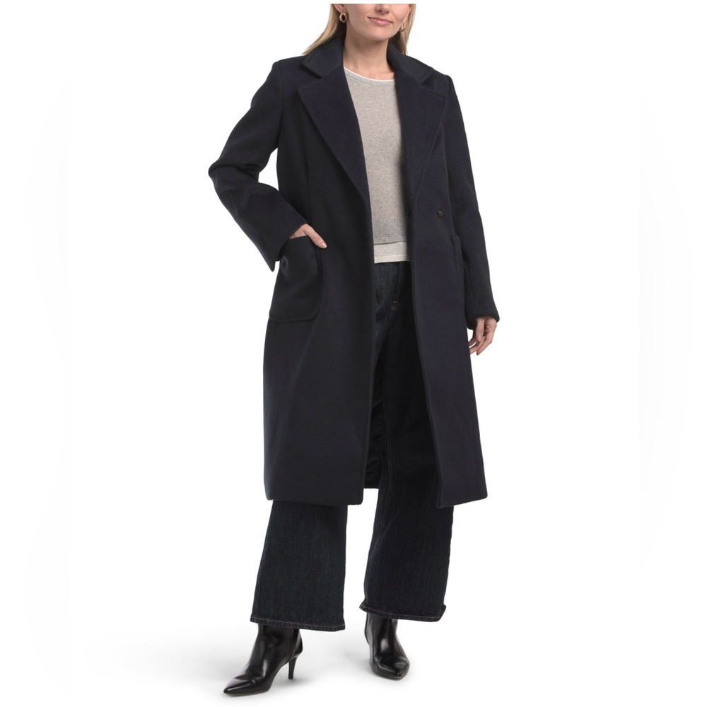 SAM EDELMAN
Faux Wool Wrap Coat in Navy